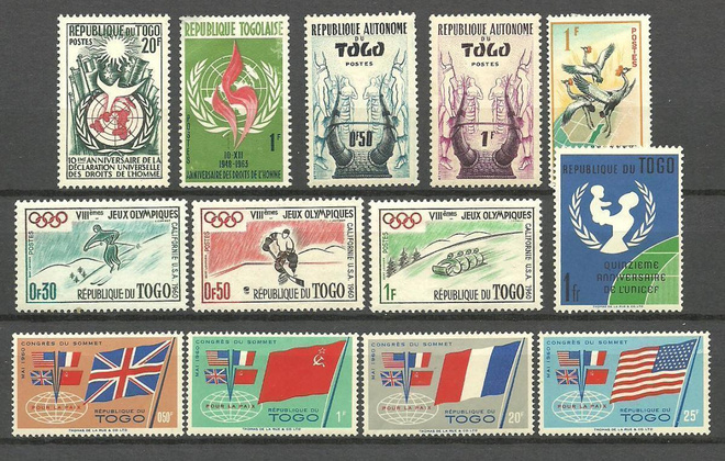 TOGO Länsi-Afrikka levyllinen merkkejä *