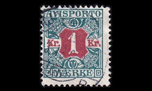 Tanska VM_8X o Avisporto 1 Kr (1907)
