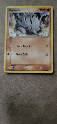 Pokemon Rhyhorn 62/106 EX Emerald card