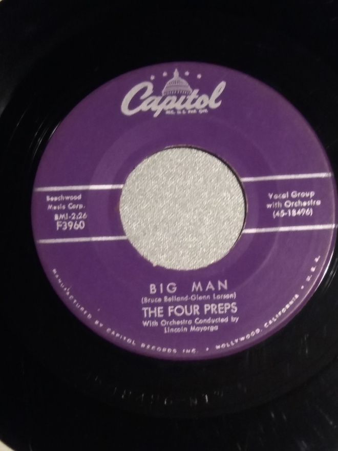 7" the FOUR PREPS - Big Man - single 1958 rockabilly VG+