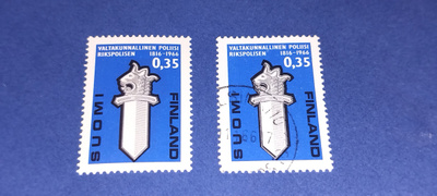 1966 Poliisi 150v-merkki leimattuna ja leimaamattomana**