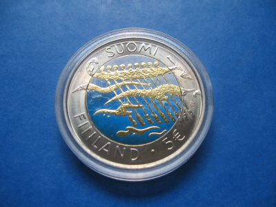 Suomi 5e juhlaraha Itsenäisyys 90 v. - 2007 väritetty