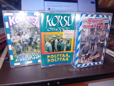 3 kpl Korsuorkesteri c-kasetti kokoelma  ( SIS POSTIKULU