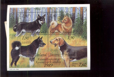ååpm . KENNELTOIMINTA . Postimerkkiarkki 1989 .