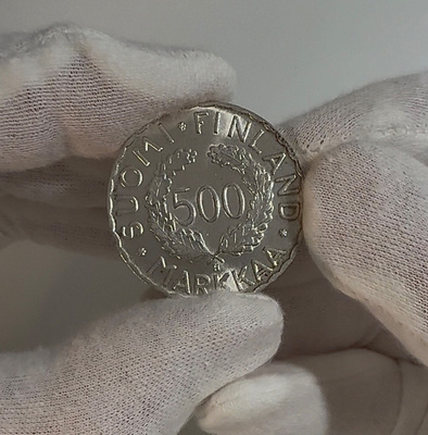 500 markkaa 1952 hopea peilipintainen