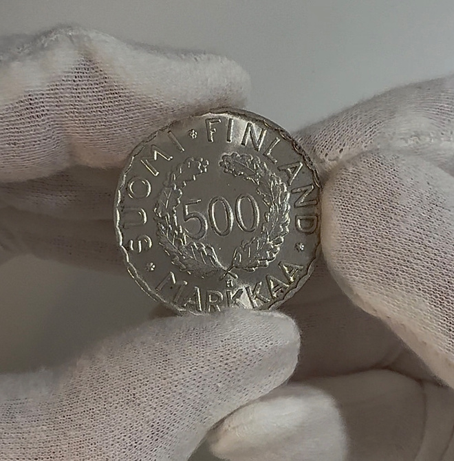 500 markkaa 1952 hopea peilipintainen