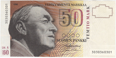 50 Markkaa 1986 Litt.A kl.8-9