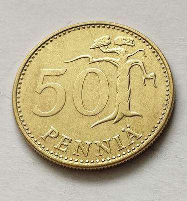 50 penniä, UNC, v. 1975
