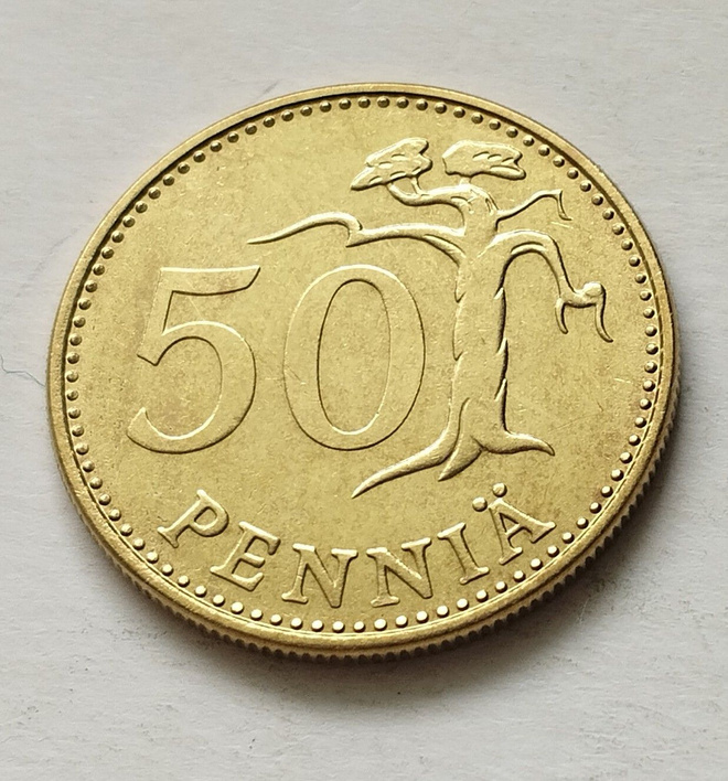 50 penniä, UNC, v. 1975