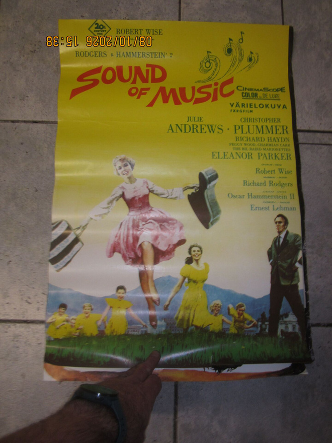 The Sound of Music elokuvajuliste 1970-luku hienokuntoinen