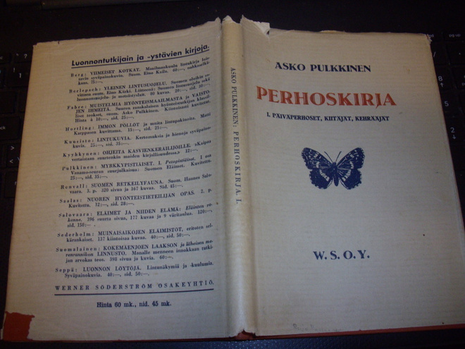 Asko Pulkkinen : Perhoskirja ( 1 p. 1932 ) Sis. postikulut
