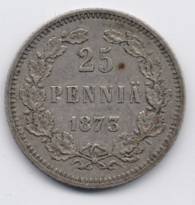1873 25 penniä kl6