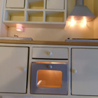 Nukkekoti keittiökaapisto Lundby valoilla - pikkukuva 3