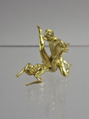 Erotic sculpture figurine in metal