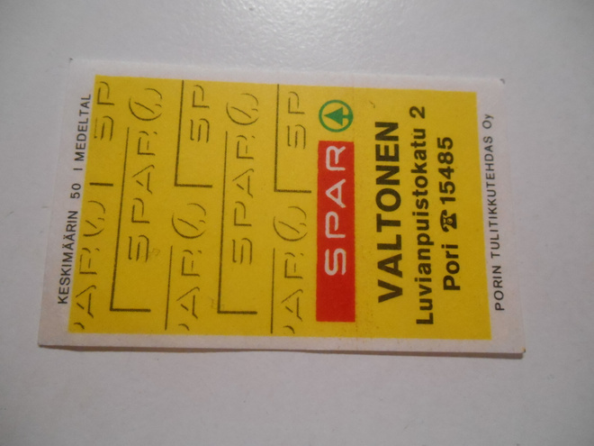 TT Etiketti SPAR Valtonen Pori