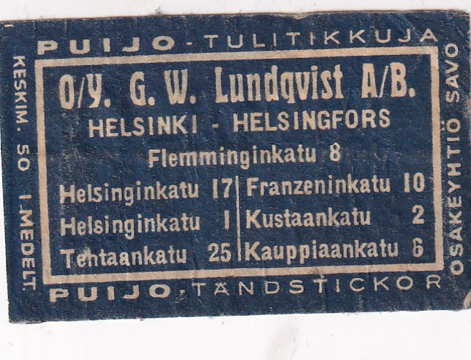 Helsinki. O/y G-W- Lundqvist A/b , Osakeyhtiö Savo  s2