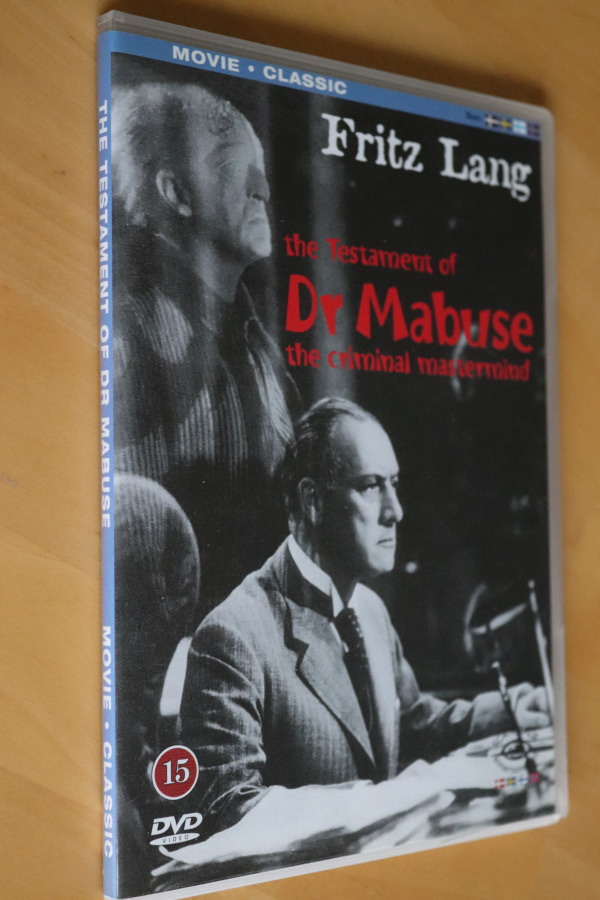 DVD Tri Mabusen testamentti ( 1933 Fritz Lang )