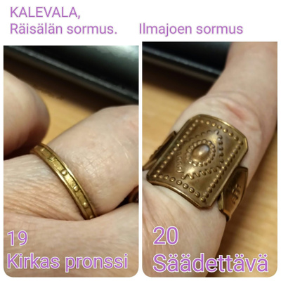 KALEVALA, ILMAJOEN -sormus, pronssi, OIKEALLA