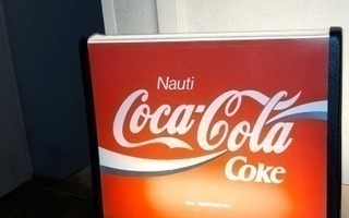 Retro Coca-Cola pöytä/mainosvalaisin jotain muovia toimii.