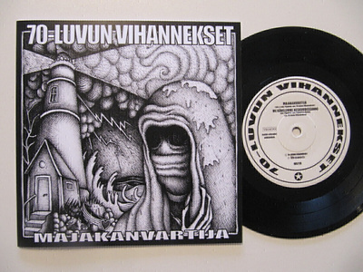 70-luvun Vihannekset Majakanvartija 7" sinkku Musta Uusi