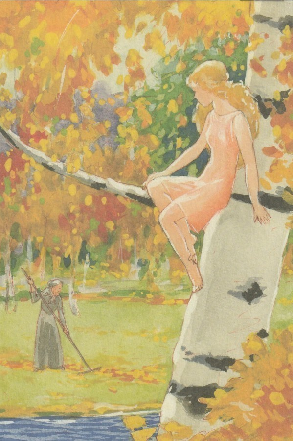 RUDOLF KOIVU - TYTTÖ ISTUU KOIVUNOKSALLA - 2