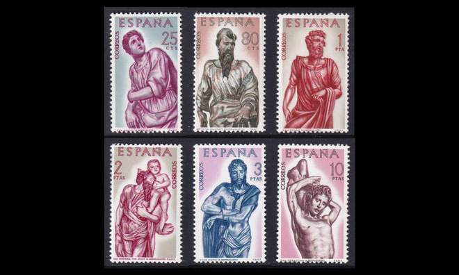 Espanja 1327-32 ** Puukaiverruksia Alonso Berruguete (1962)