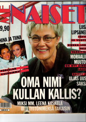 Me Naiset n:o 40 1990 Leena. Miss Skandinavia. Helsinki.