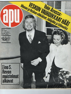 Apu n:o 4 1973 Vesku Loiri, häät.  Paperinukke. Revon muiste