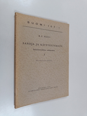 R. E. Nirvi : Sanoja ja käyttäytymistä : sanahistoriallis...