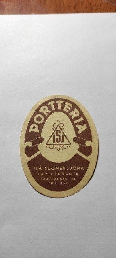 Portteria Itä-Suomen juoma etiketti
