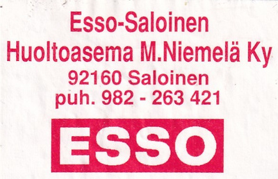 Saloinen, M. Niemelä Ky   , ESSO- Saloinen      s9/3