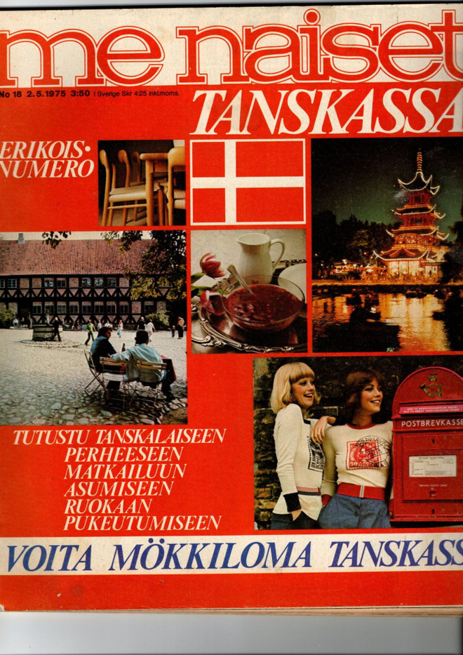 Me Naiset n:o 18 1975 Me Naiset Tanskassa. Emmi. Pirkkoliisa