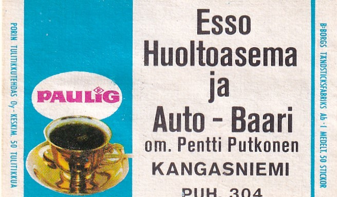 Kangasniemi, om. Pentti Putkonen. Auto Baari. Paulig    b548
