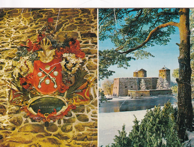 Savonlinna , Olavinlinna, Pistolekors suvun vaakuna   b427