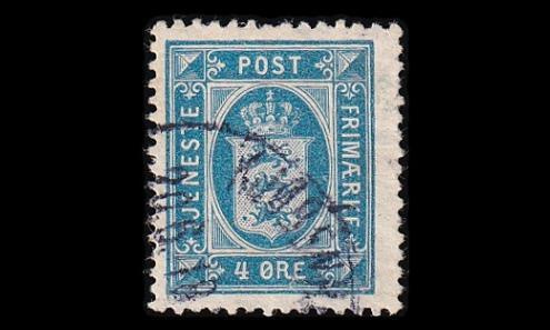 Tanska D_13 o Virkamerkki 4 öre (1914)