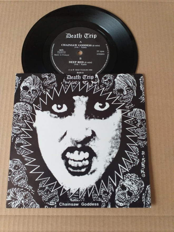 DEATH TRIP chainsaw goddess / deep red 7"...1.painos mint