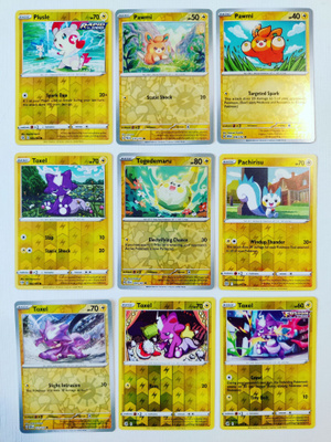 Pokemon Reverse Holo kortteja 9kpl