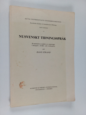 Acta Universitatis Stockholmiensis - Stockholm studies in...