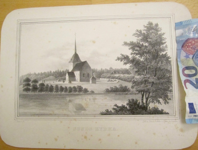 VANHA Gravyyri Knutson Sund Ahvenanmaa 1840-l v.Adler Dietze
