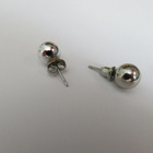 Pallo korvakorut hopeanväriset halk n. 3 mm - pikkukuva 1