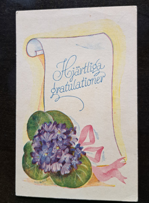 CATA: sarja Flora, onnittelukortti sinivuokot, kulkematon