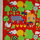 Retro Eläintarha verho/kangas Anneli Airikka -Lammi - pikkukuva 2