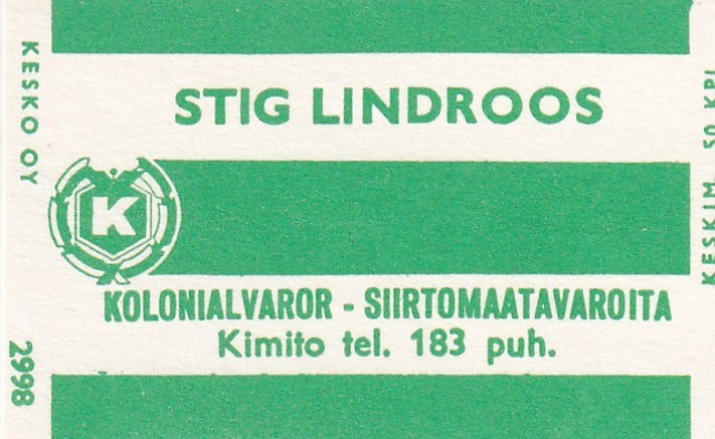 Kimito, Stig Lindroos , Kesko 2998  1/16