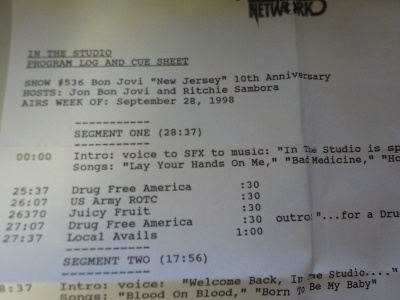 BON JOVI - IN THE STUDIO LIVE CONCERT RADIOSHOW CD RARE