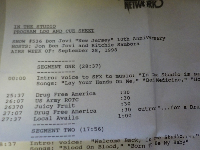 BON JOVI - IN THE STUDIO LIVE CONCERT RADIOSHOW CD RARE