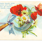 Kukkia, sirppi ja värssy - vanha Carte Postale - pikkukuva 1