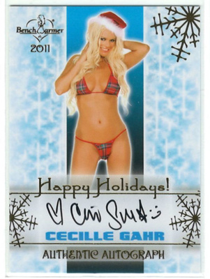 Bench Warmer 2011 Holiday Series Autograph Cecille Gahr