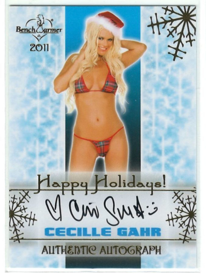 Bench Warmer 2011 Holiday Series Autograph Cecille Gahr