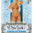 Bench Warmer 2011 Holiday Series Autograph Cecille Gahr - pikkukuva 1