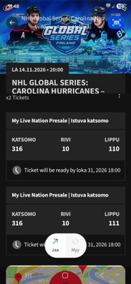 NHL Global Series liput 2kpl La 14.11